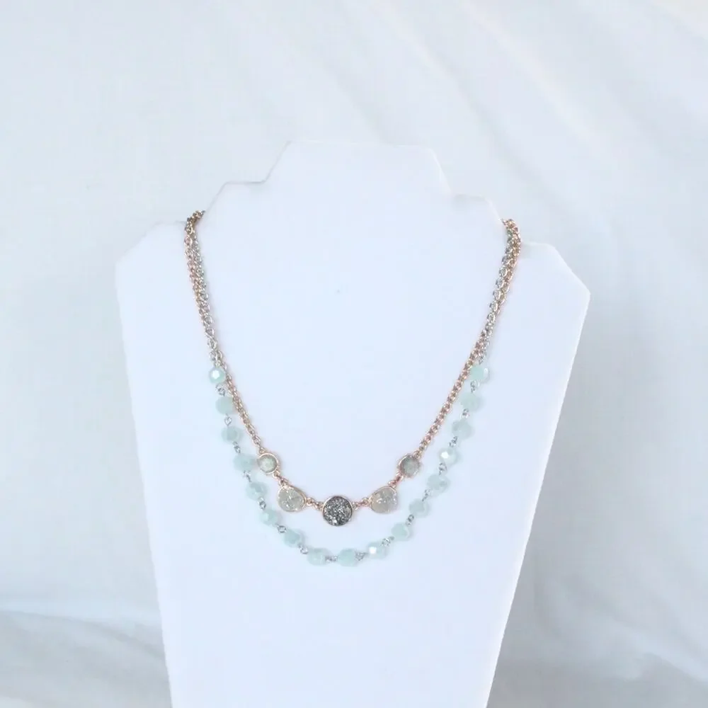 NEW Necklace Double Strand Rough Cut